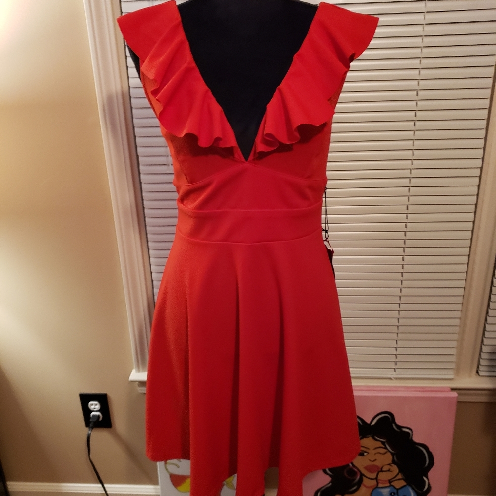 Red Ruffel top dress